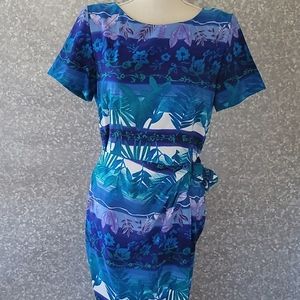 Vintage J. Stevens tropical sheath dress size 6